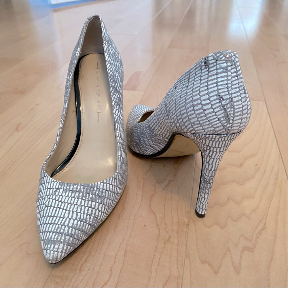 Grey & white pumps